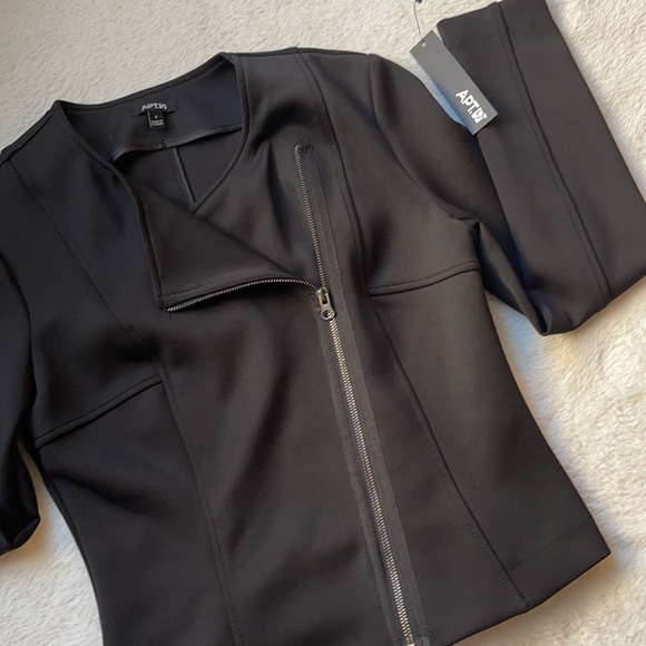 Black jacket , black zipper jacket - Picture 2 of 5